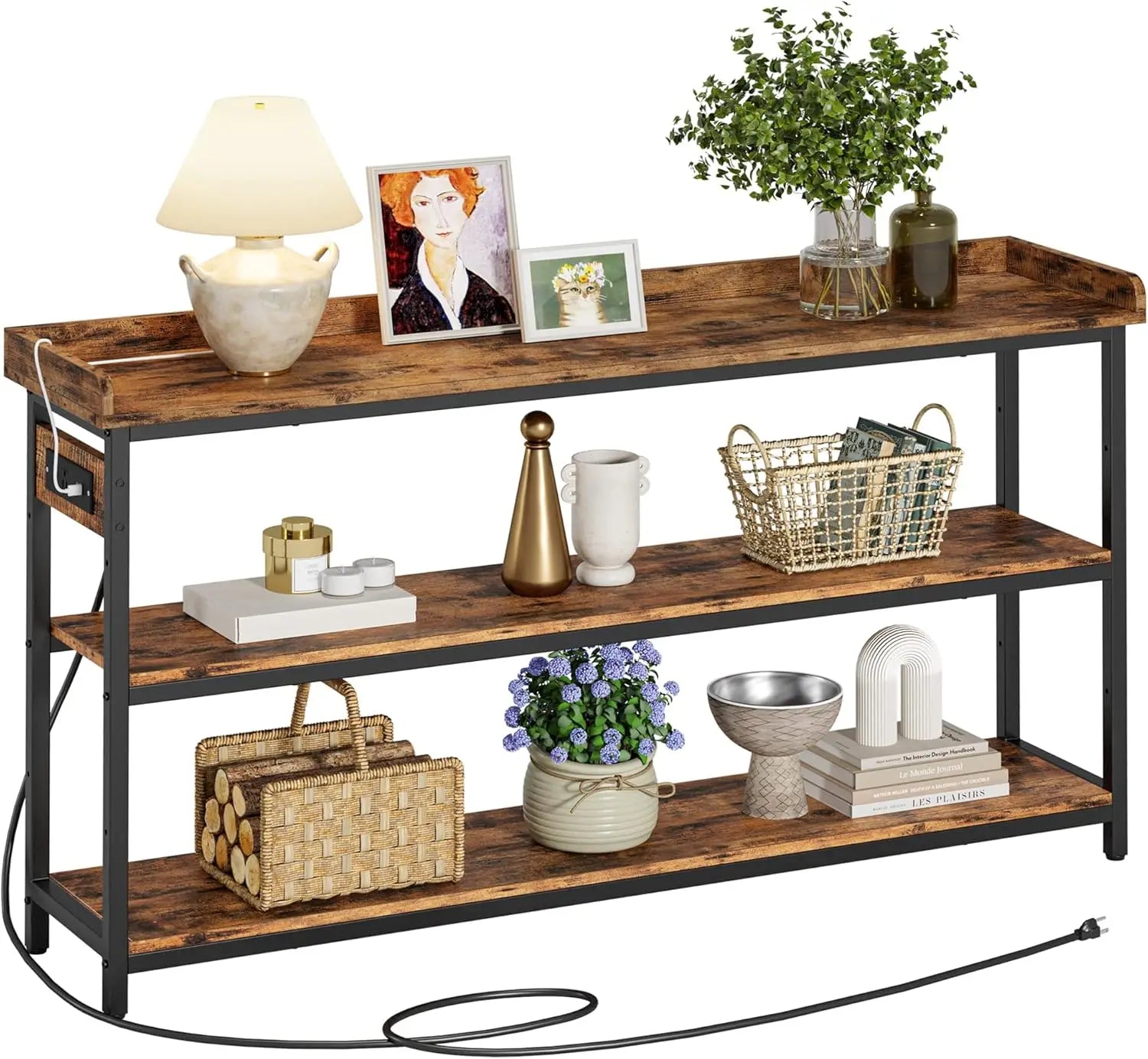 IRONCK Console Table With Power Outlet Farmhouse Hallway Entryway Table - Home and Haven Store