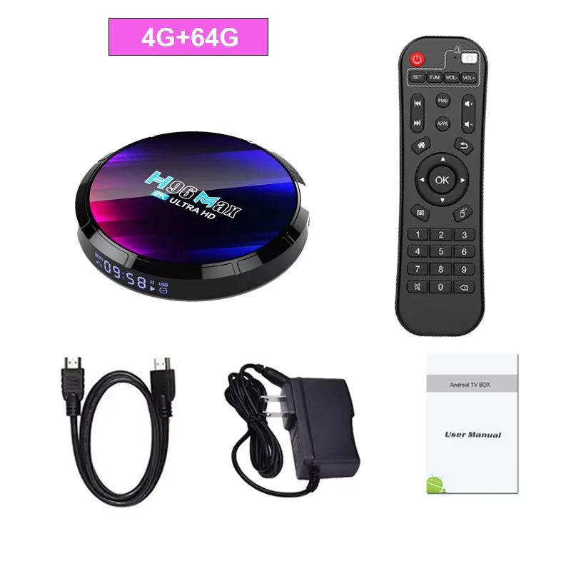 H96 Android Smart TV SetTopBox Quad Core WiFi 6 HDR10
