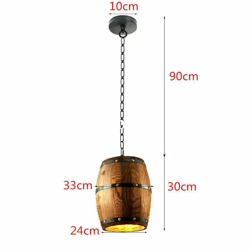 Vintage Wooden Wine Barrel Pendant Ceiling Lamp for Rustic Interiors