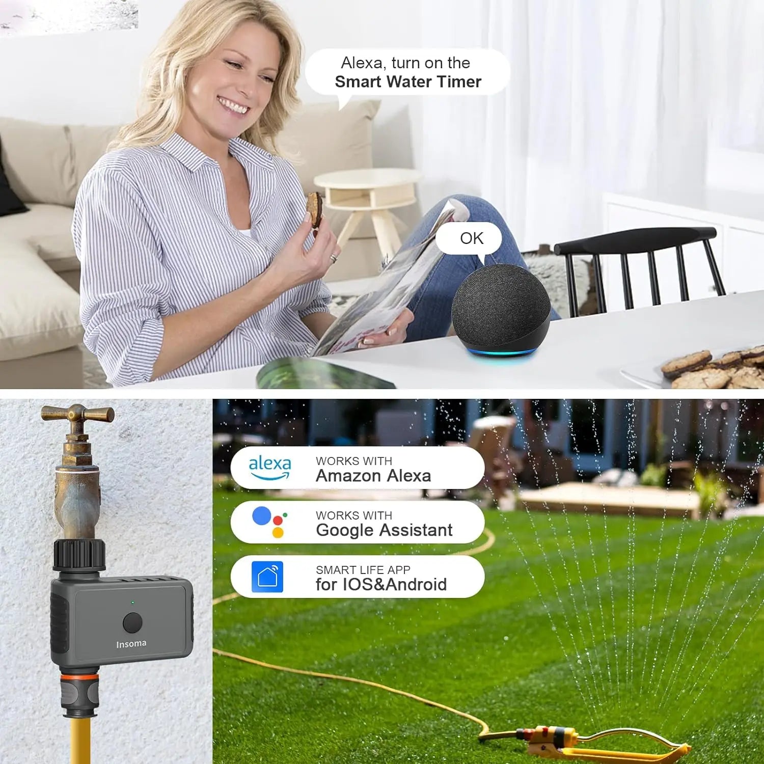 INSOMA WiFi Automatic Garden Sprinkler Timer With Alexa - Home and Haven Store