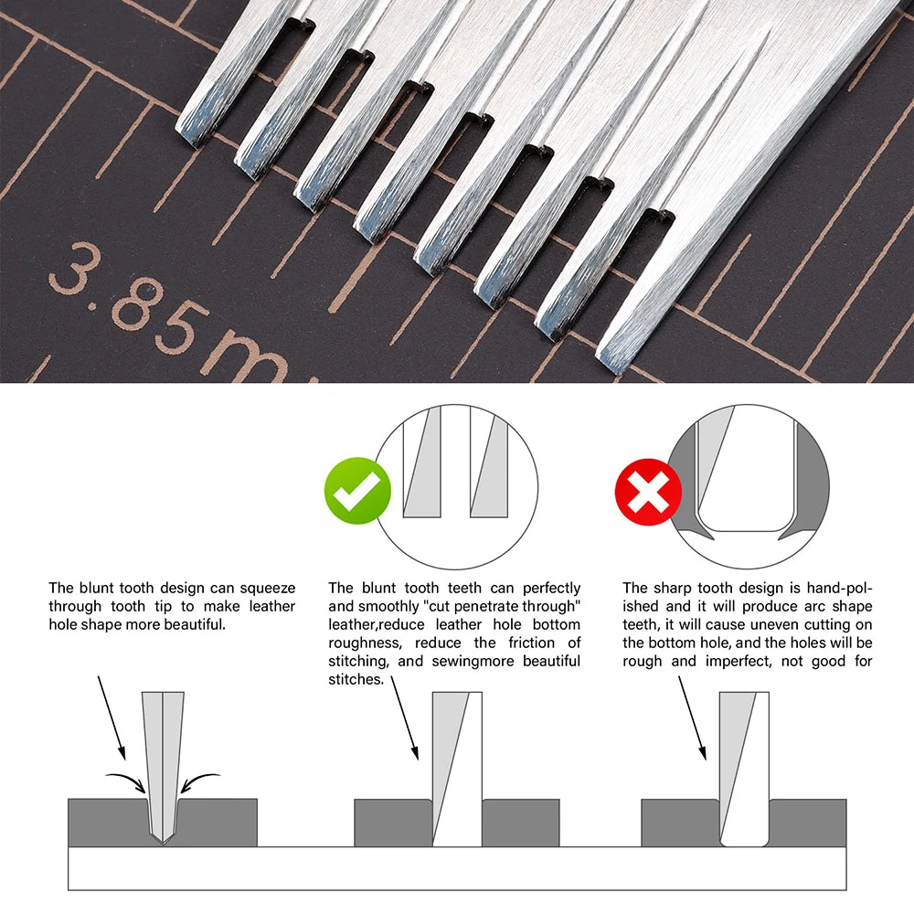 Wuta Leather Pricking Iron French Style Chisel Die Steel Punch