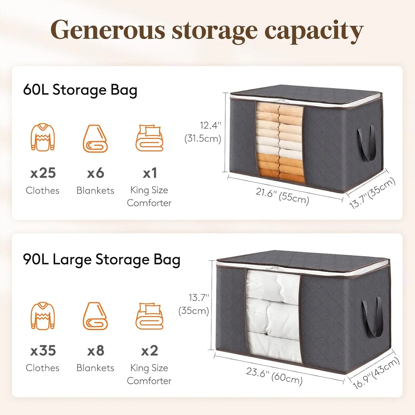 6 Pack Foldable Clothes Storage Bins With Lids And Window