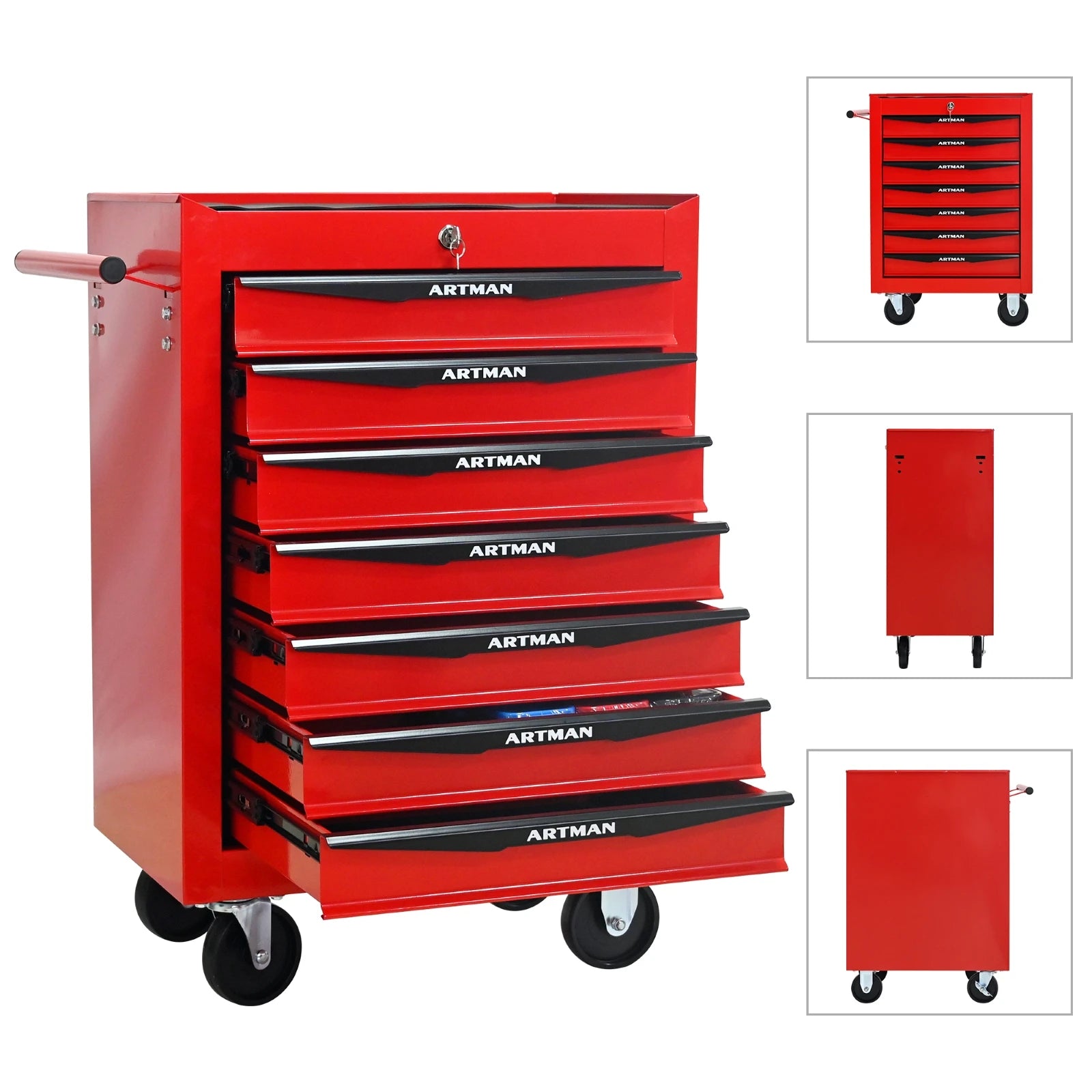 ARTMAN 7 Drawer Rolling Tool Box Cabinet, Heavy Duty Cart - Home and Haven Store