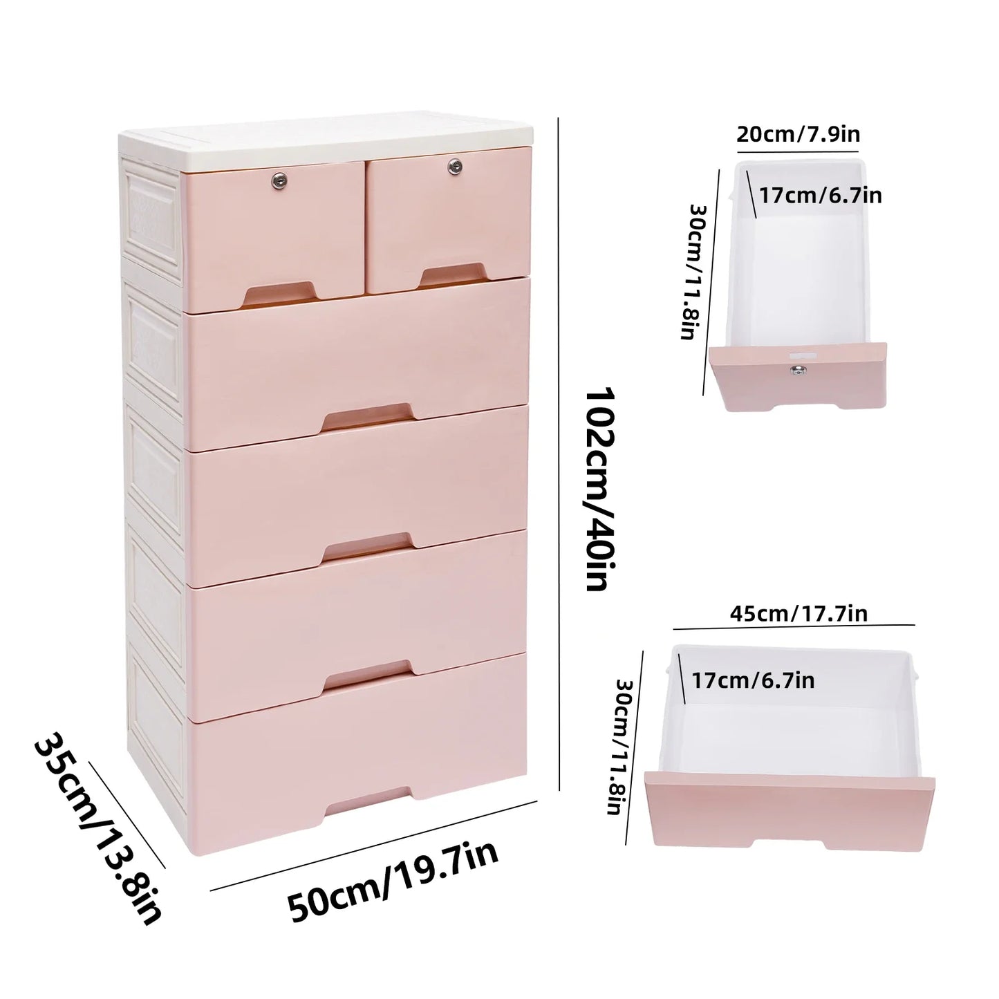Plastic 5-Tier Storage Cabinet With 6 Lockable Drawers - Home and Haven Store