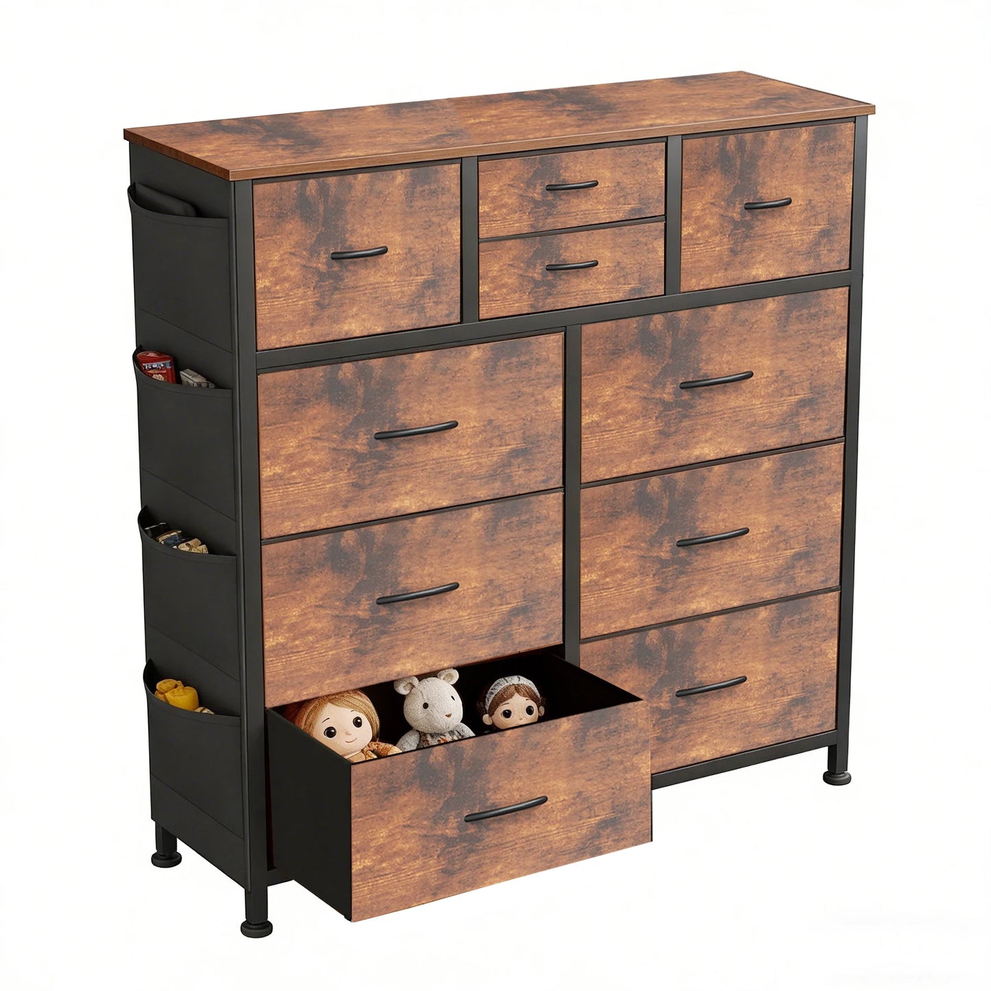 JHK Living Room 10 Fabric Drawer Cabinet With Steel Frame - Home and Haven Store
