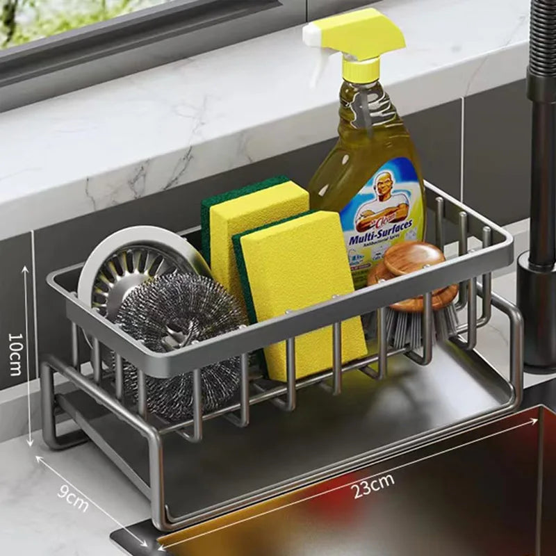 Stainless Steel Kitchen Sink Organizer With Tilted Drainage Rack