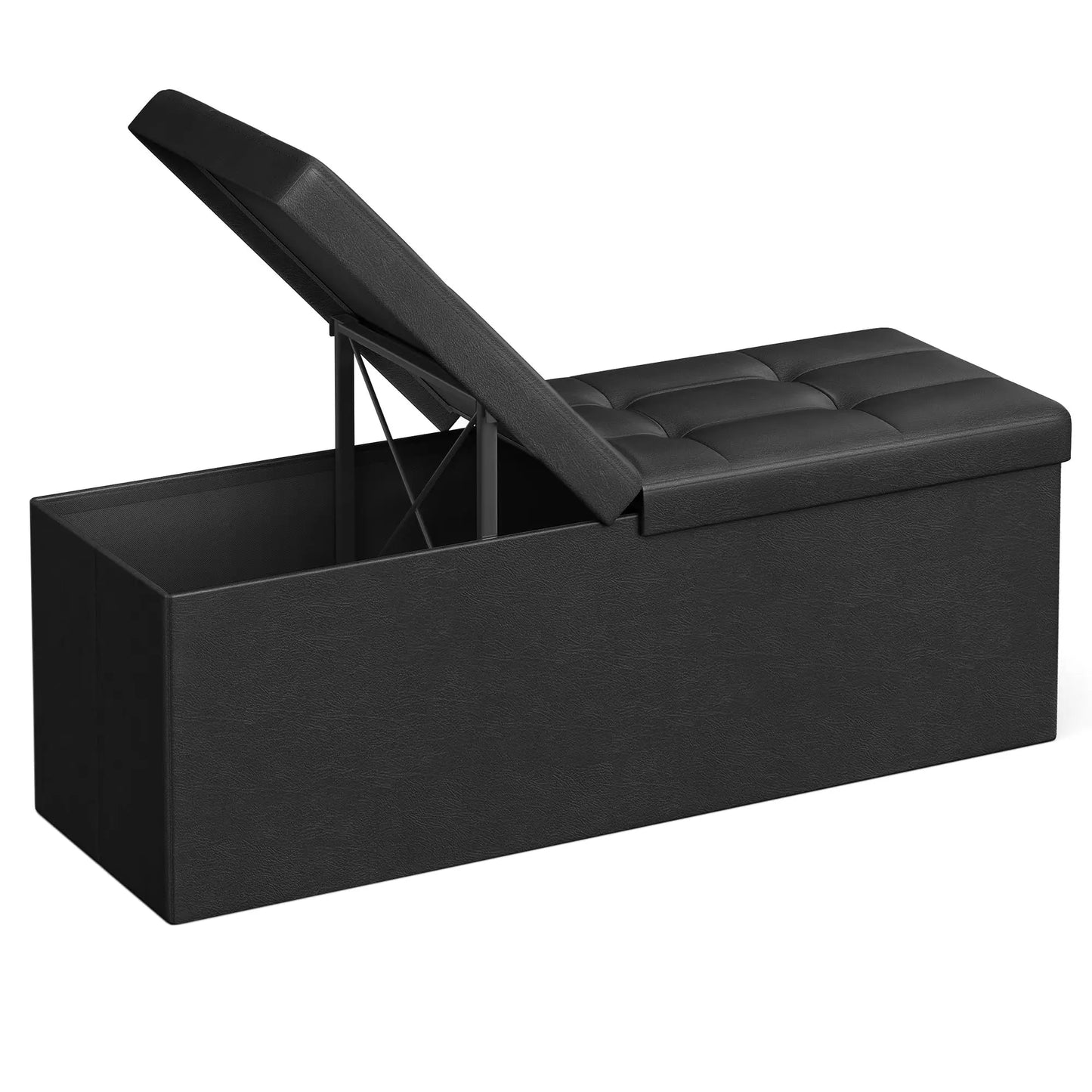 XIUWO Storage Ottoman Bench With Flip Lid And Iron Frame