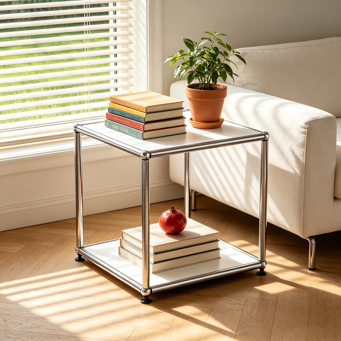 Furgle Modern Minimalist End Table With Metal Frame - Home and Haven Store