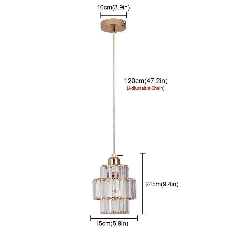GreeLustr Modern Crystal Led Ceiling Pendant Chandelier Light