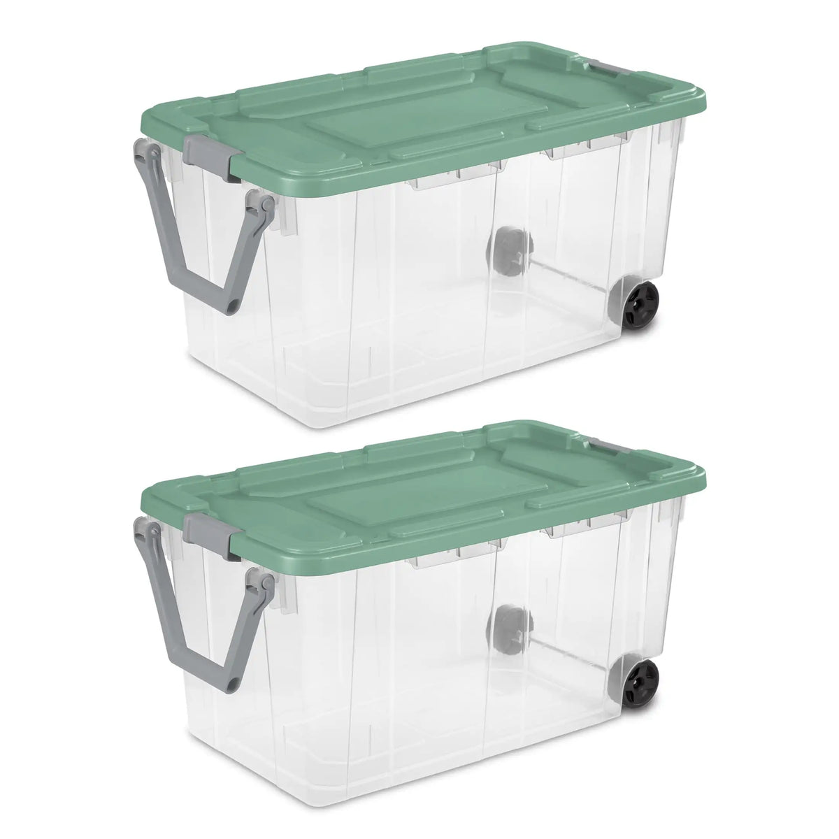 Sterilite Industrial Wheeled Plastic Storage Bin Pack Of 2