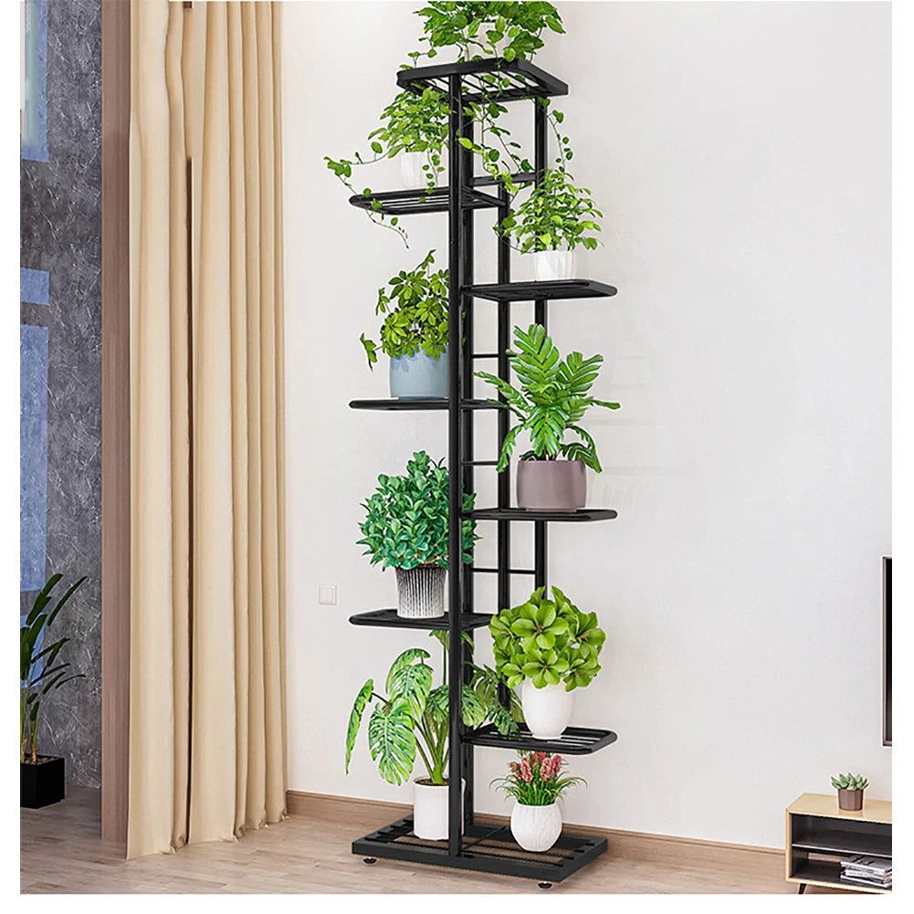 Eight-Tier Metal Plant Stand For Indoor Outdoor Display - Home and Haven Store