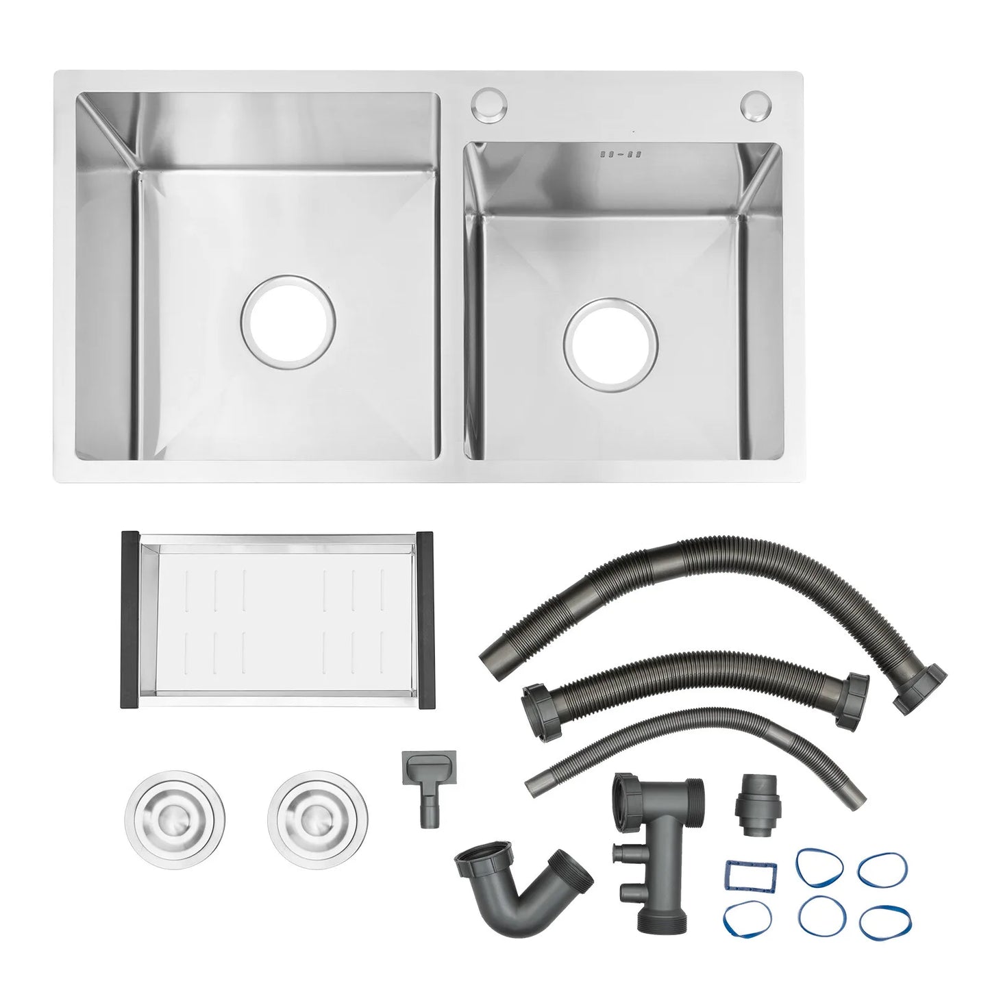 Stainless Steel Double Bowl Kitchen Sink With Noise Reduction - Home and Haven Store