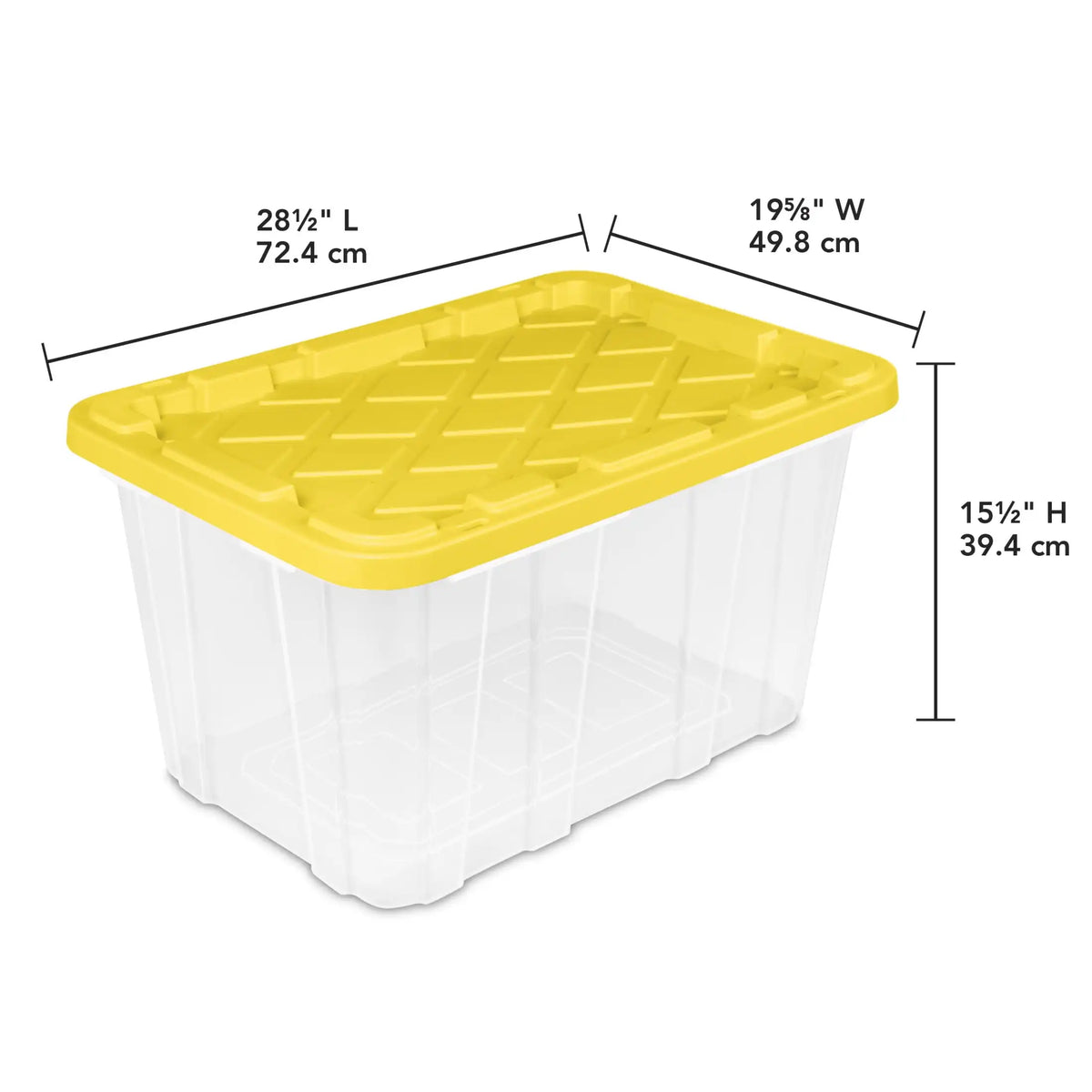 Heavy Duty Plastic Storage Tote With Secure Snap Lid
