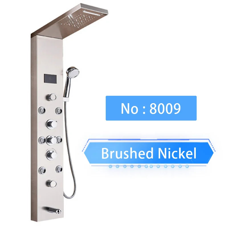 Shinessia Luxury Led Shower Panel With Dual Control Massage Jets