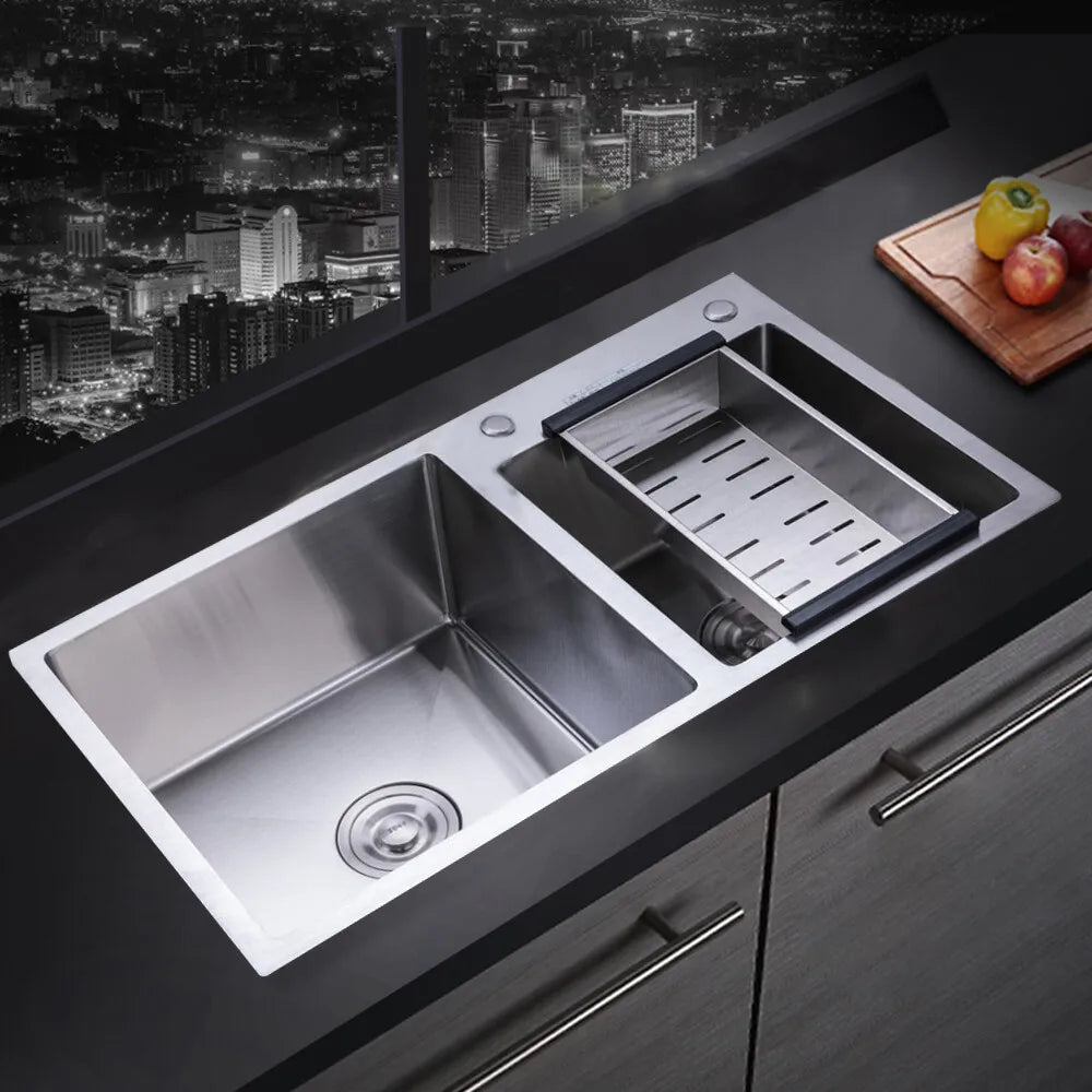 Stainless Steel Double Bowl Kitchen Sink With Noise Reduction - Home and Haven Store