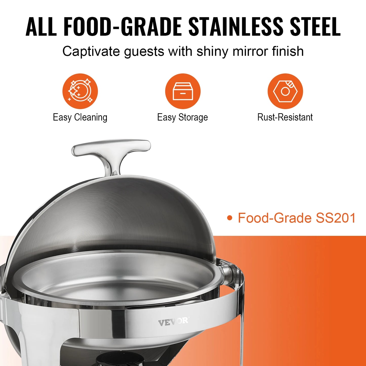SucceBuy Roll Top Chafing Dish Buffet Set Stainless Steel - Home and Haven Store