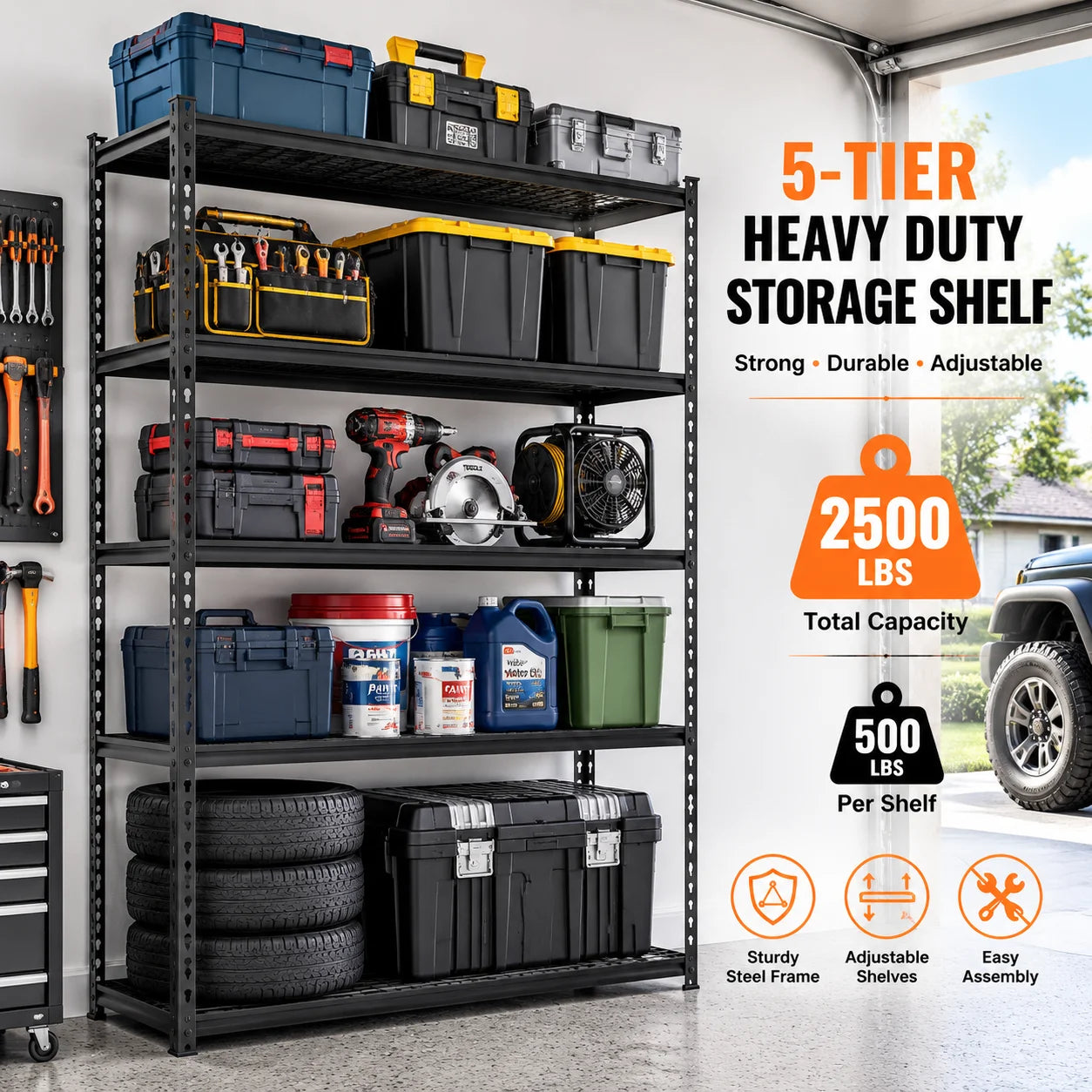 Heavy Duty Steel Storage Rack With Adjustable Shelving System