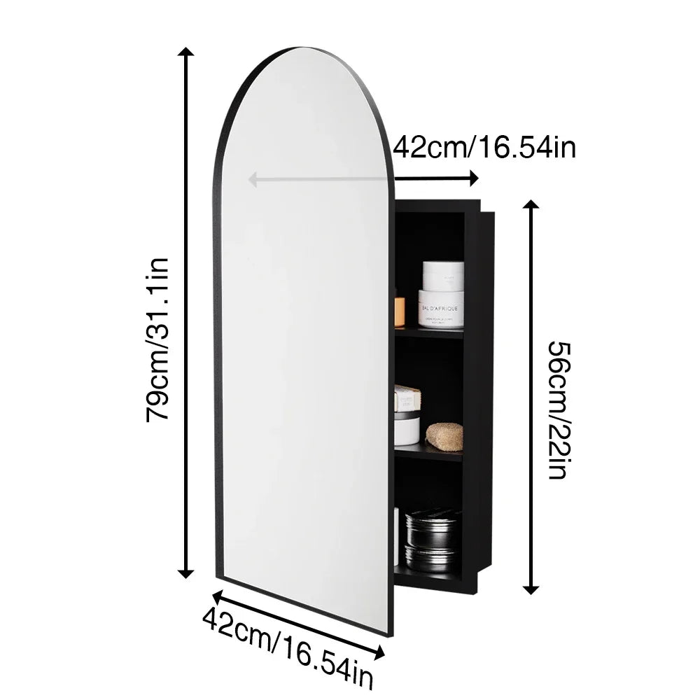 Round Wall Mounted Bathroom Medicine Cabinet With Mirror