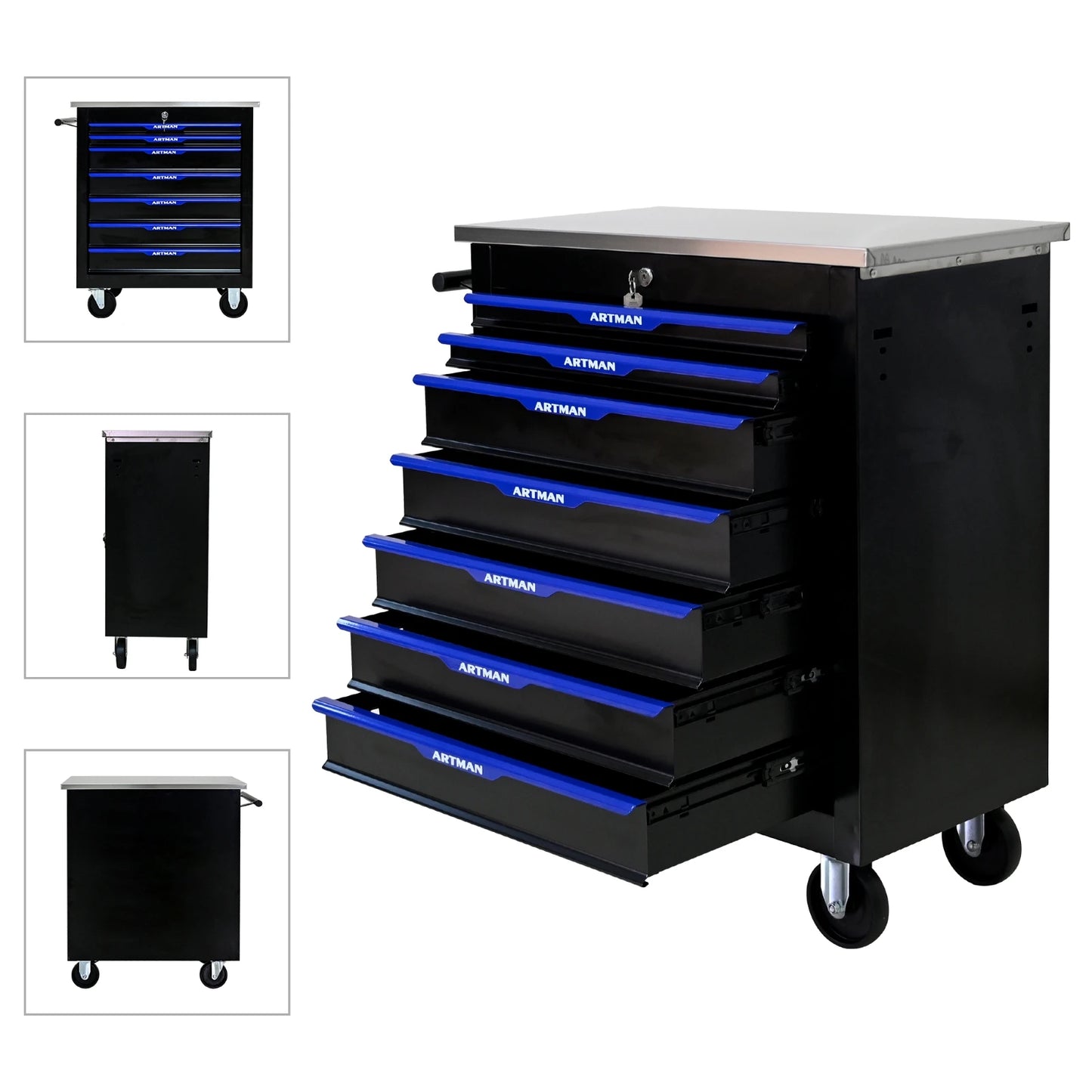 ARTMAN 7 Drawer Rolling Tool Box Cabinet, Heavy Duty Cart - Home and Haven Store
