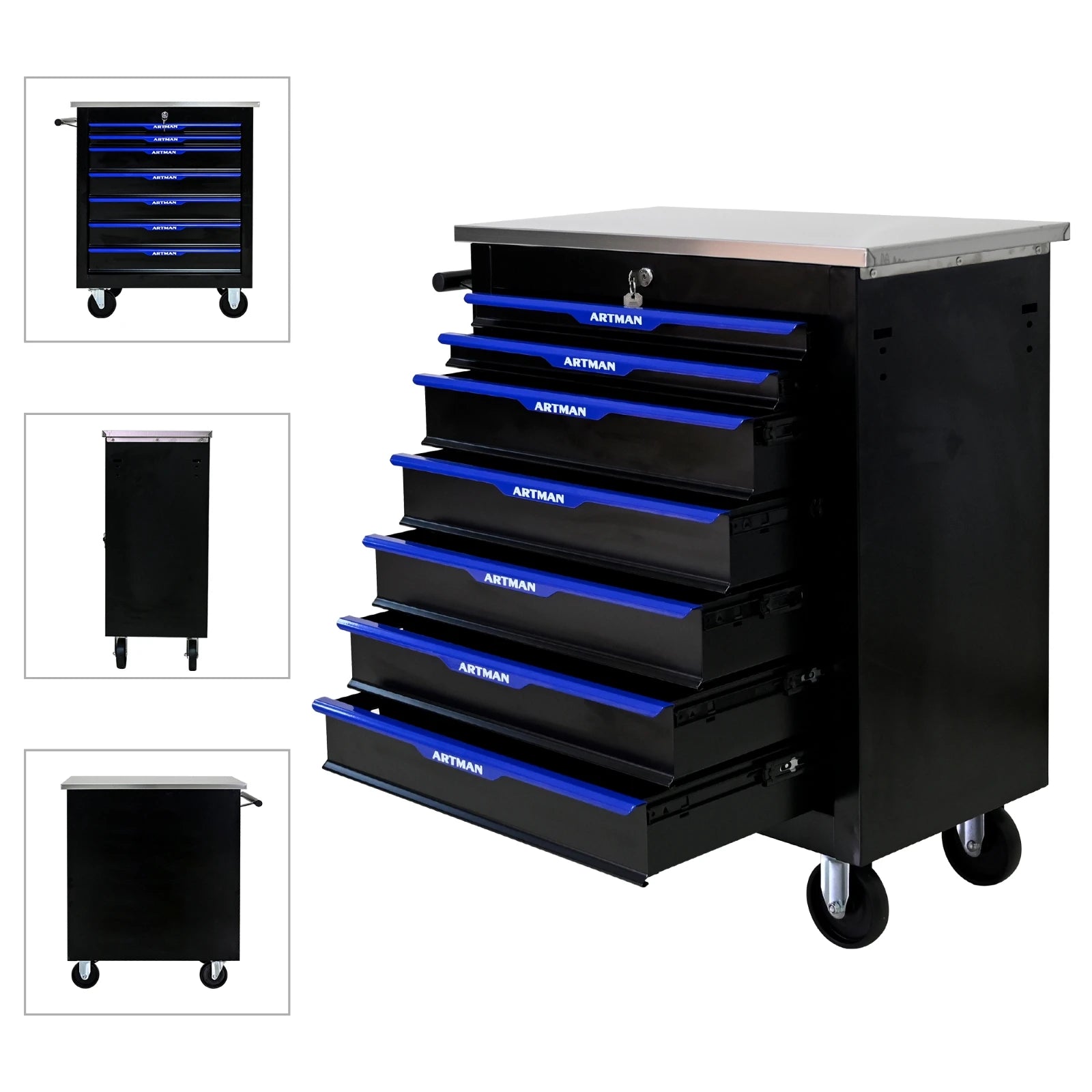 ARTMAN 7 Drawer Rolling Tool Box Cabinet, Heavy Duty Cart - Home and Haven Store
