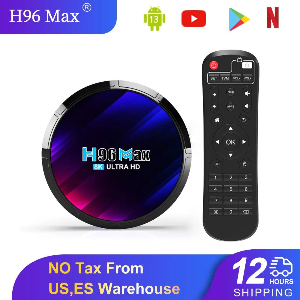 H96 Android Smart TV SetTopBox Quad Core WiFi 6 HDR10