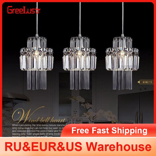 GreeLustr Modern Crystal Led Ceiling Pendant Chandelier Light