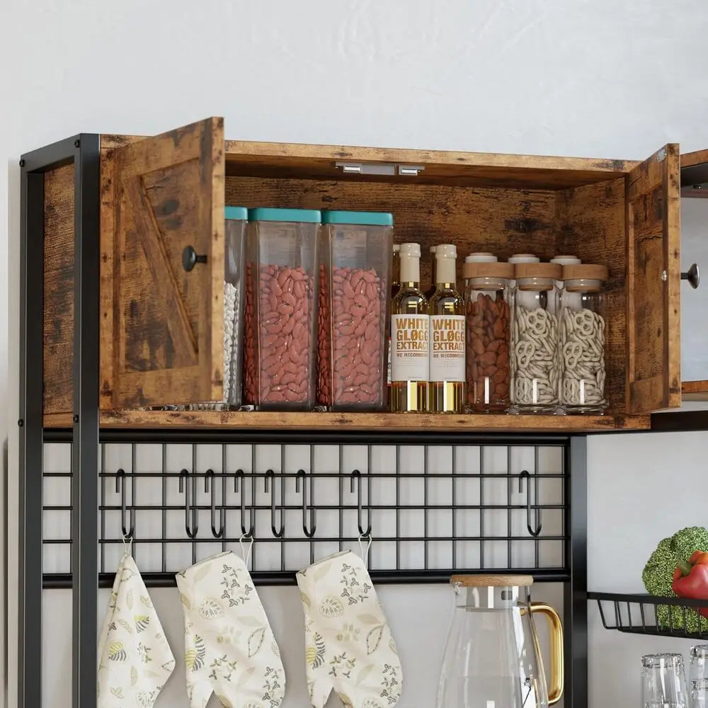IRONCK Bakers Rack With Storage Cabinets And Power Outlet - Home and Haven Store