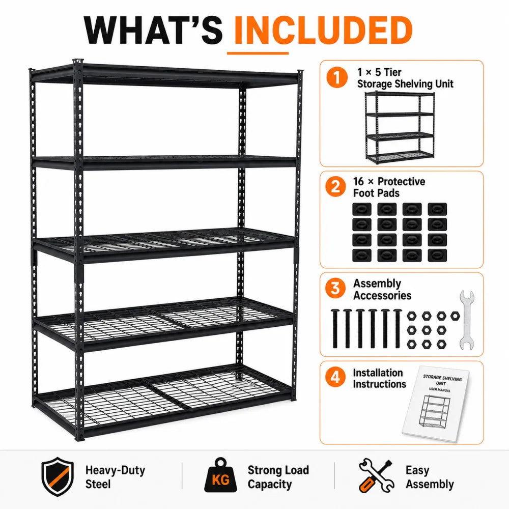 Heavy Duty Steel Storage Rack With Adjustable Shelving System