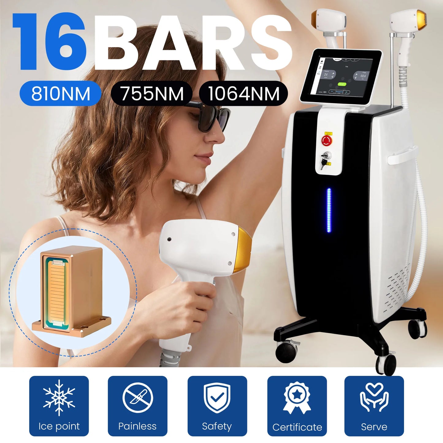 MYOSLIM 808nm Diode Hair Removal Machine For Full Body
