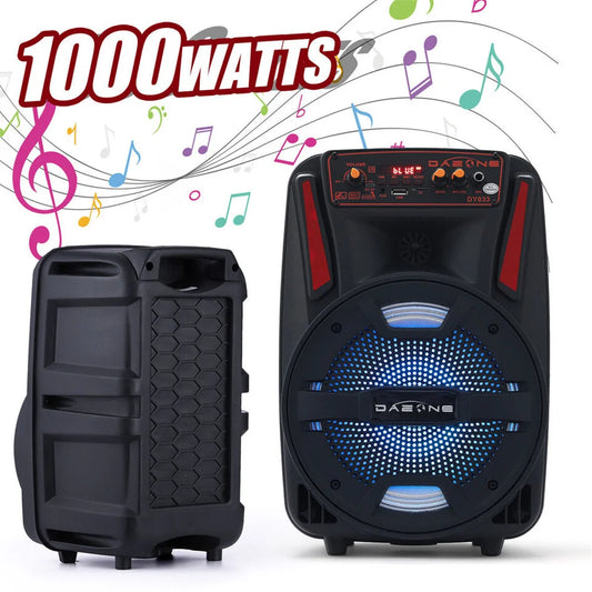CURUK 1000W Portable Bluetooth Speaker With Subwoofer Remote Mic - Home and Haven Store