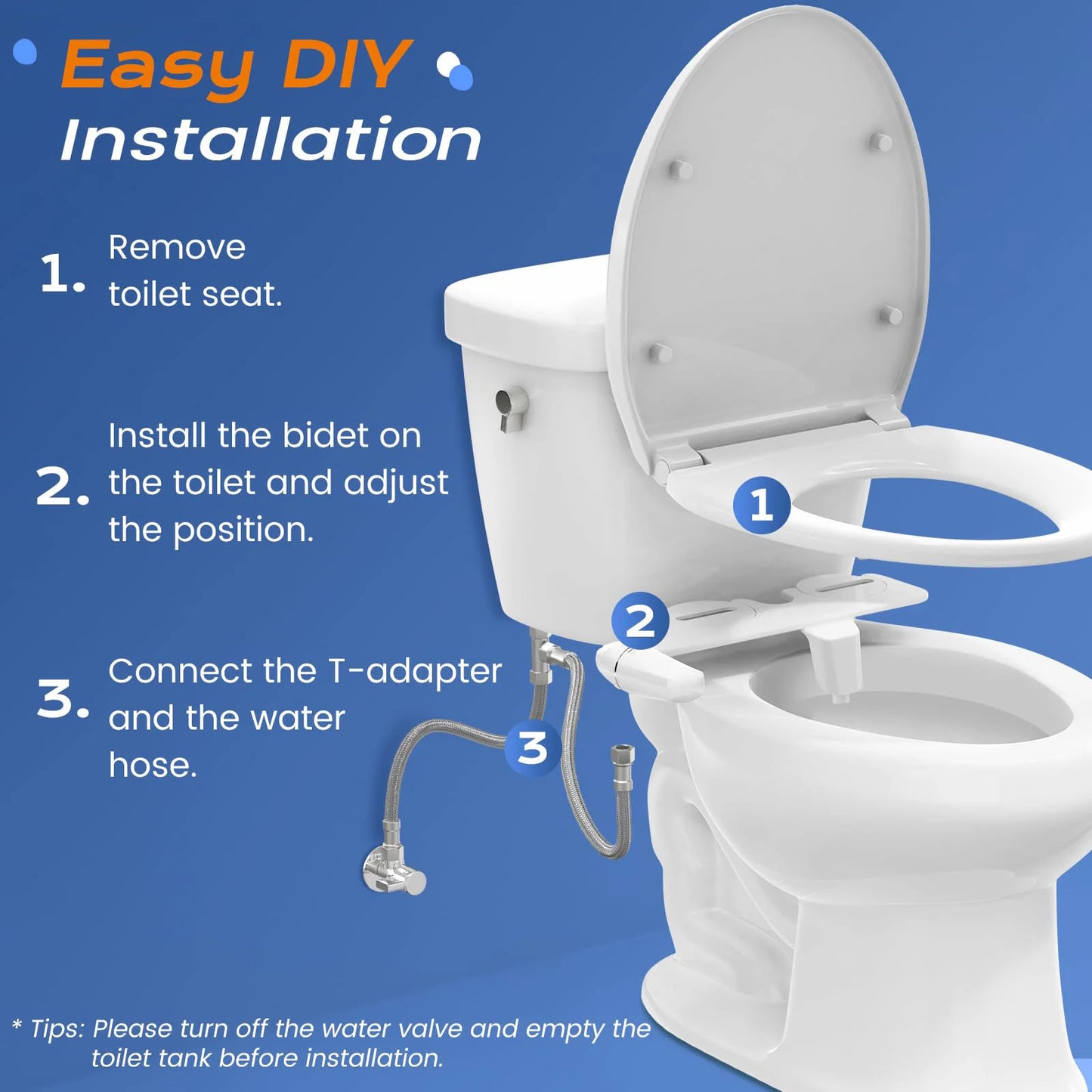 Ultra Slim Bidet Attachment With Dual Nozzles For Toilet - Home and Haven Store