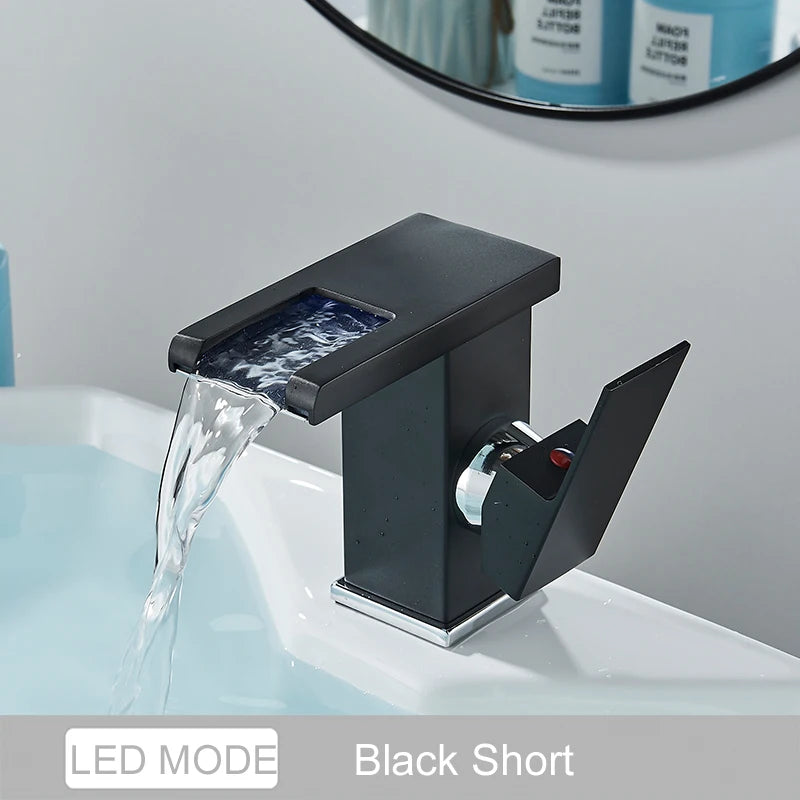 MYQualife Single Handle Led Color Changing Basin Faucet