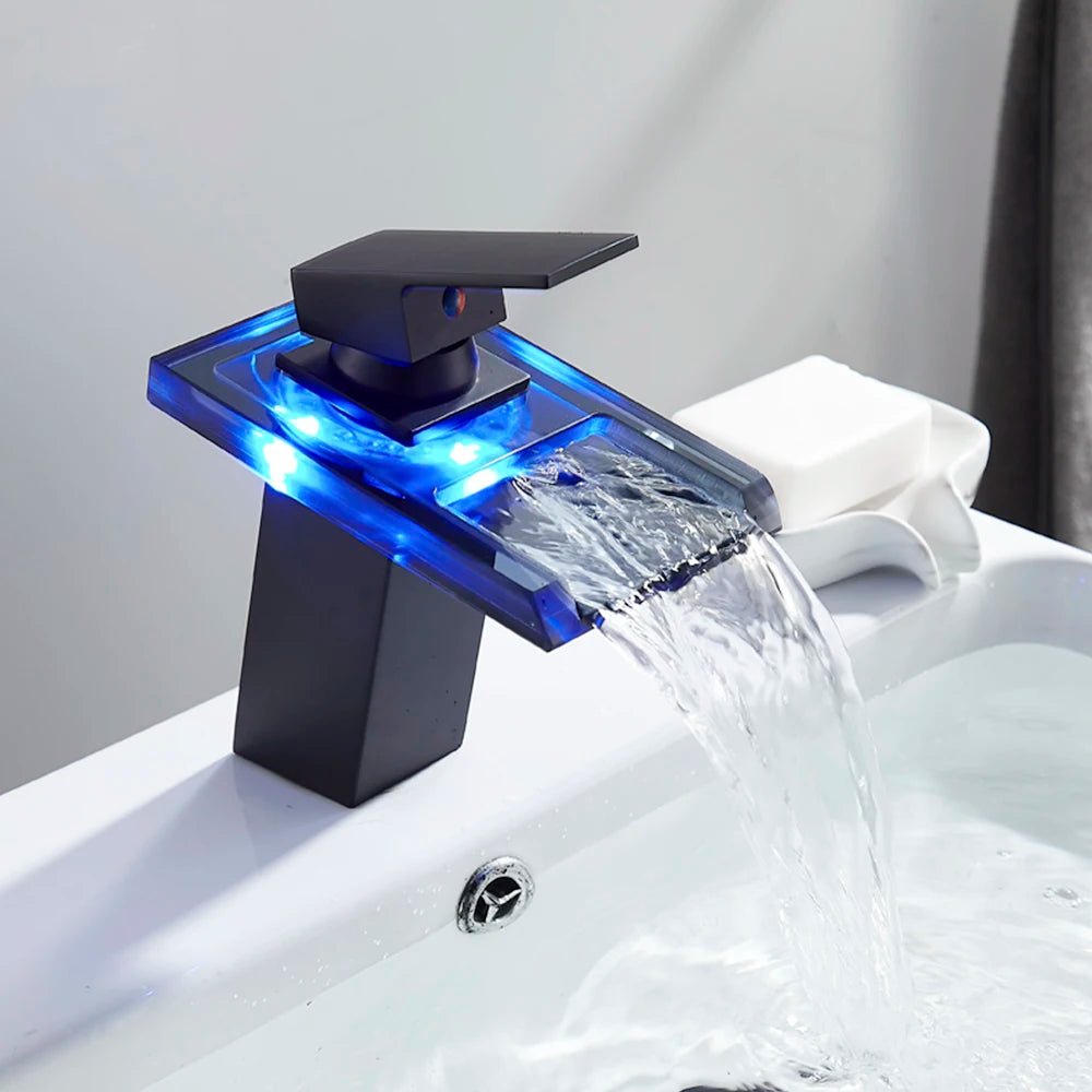 MYQualife Single Handle Led Color Changing Basin Faucet