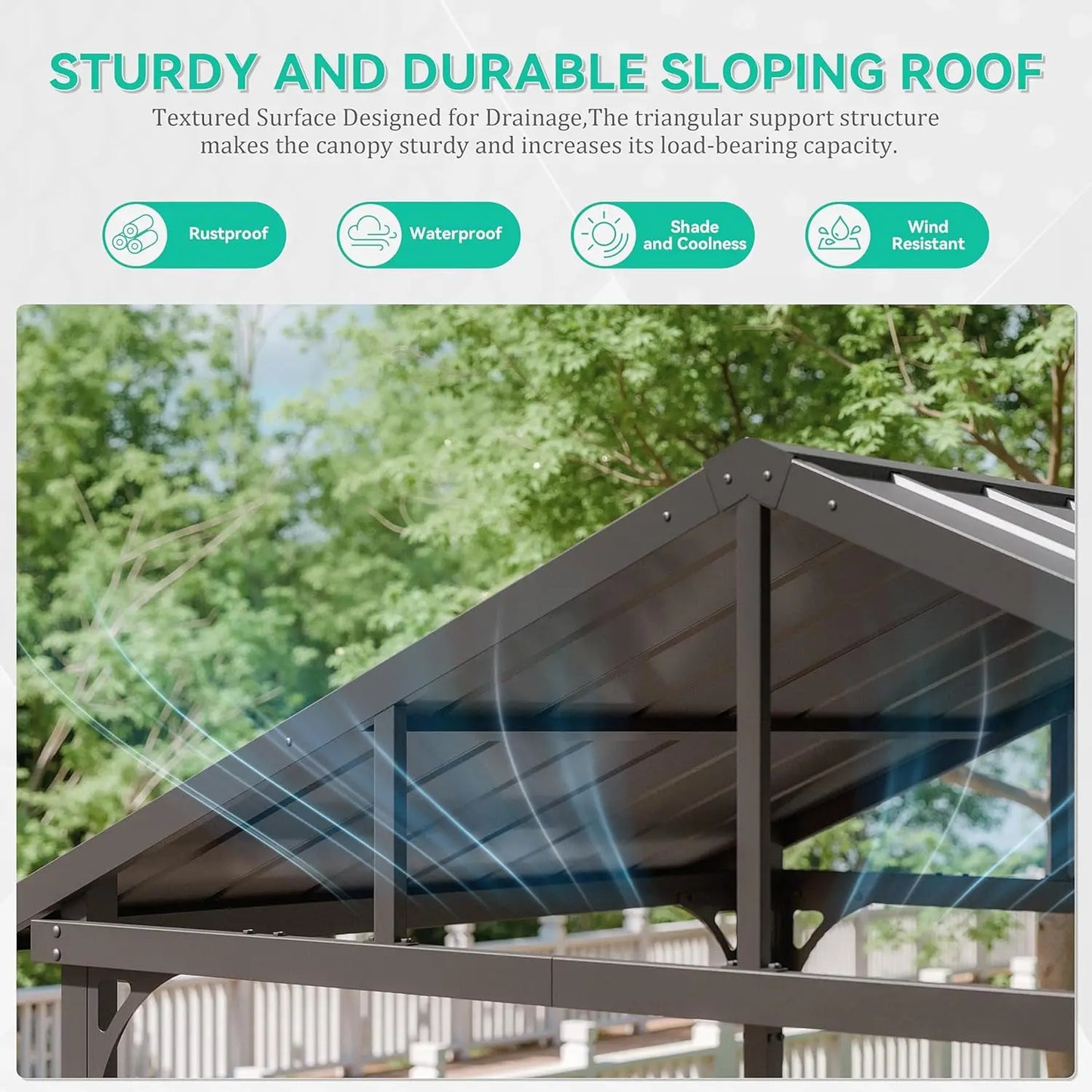 Hardtop BBQ Gazebo Waterproof Sloping Roof With Tool Hooks - Home and Haven Store