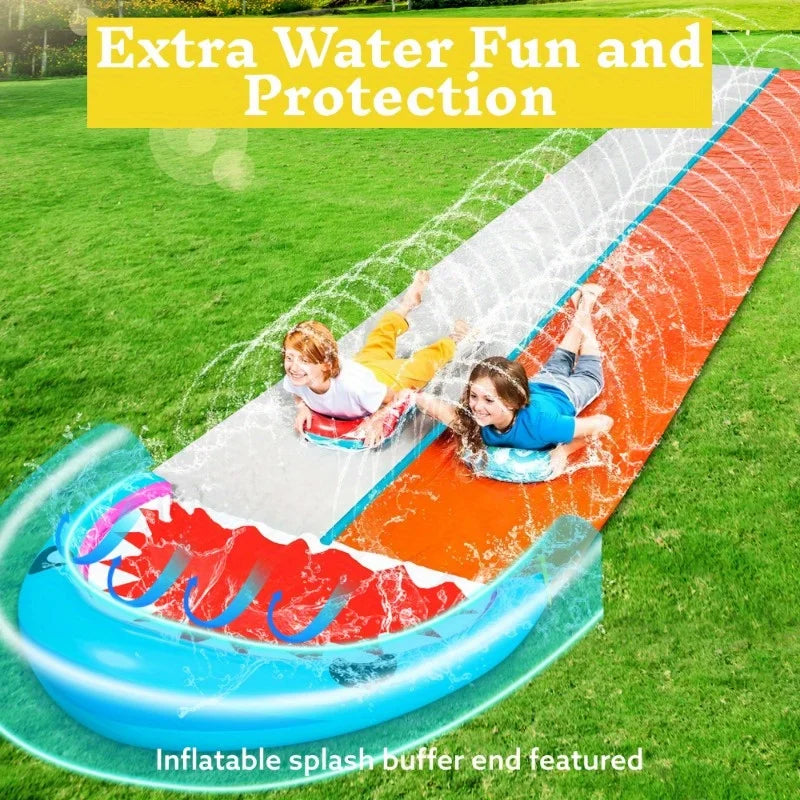 Joyfy Double Lane Water Slide With Inflatable Boards For Kids And Adults - Home and Haven Store