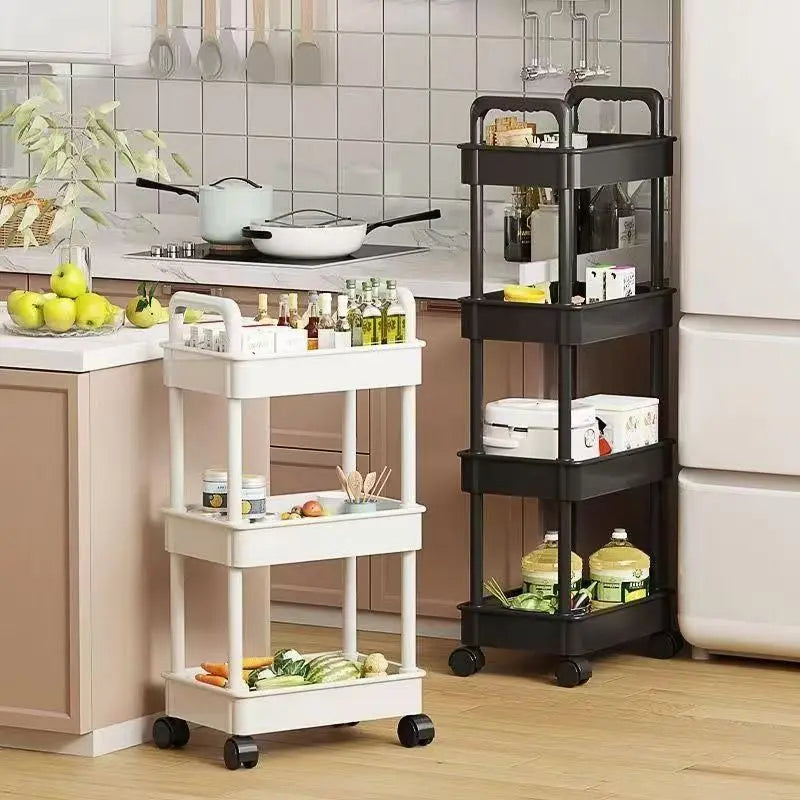 Five-Tier Plastic Kitchen Storage Cart On Wheels For Pantry - Home and Haven Store