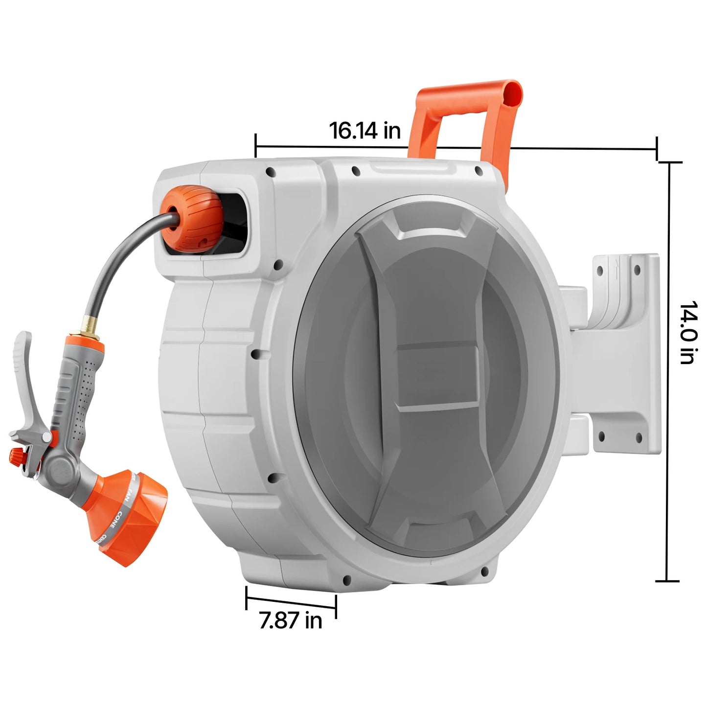 SucceBuy Retractable Wall Mount Garden Hose Reel With 9-Pattern Nozzle - Home and Haven Store