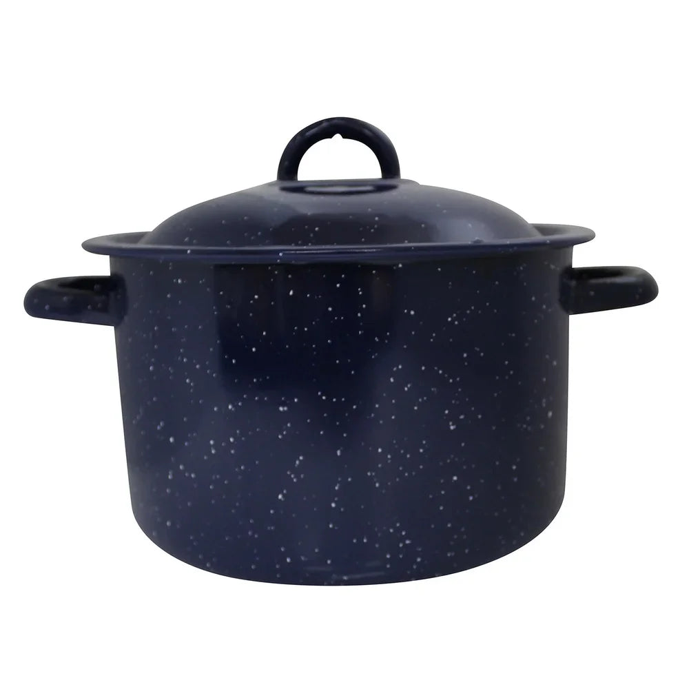Enamel Stock Pot Durable Steel Oven Safe With Double Handles