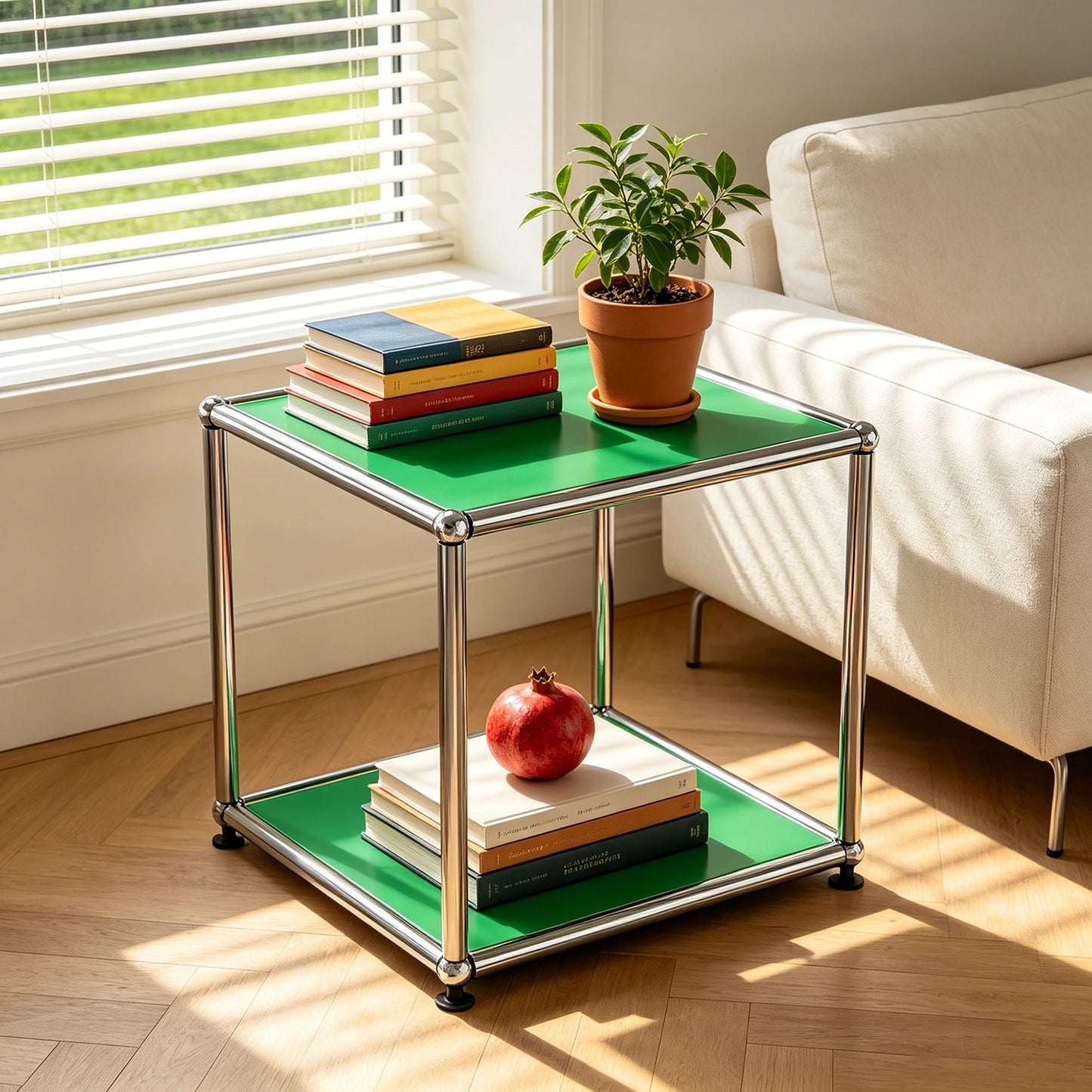 Furgle Modern Minimalist End Table With Metal Frame - Home and Haven Store