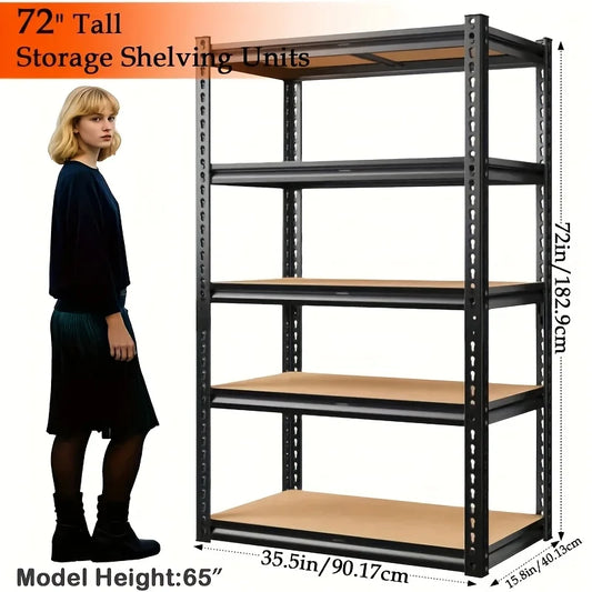 Heavy Duty Garage Racking Five Tier Steel Shelving 2000 Lb