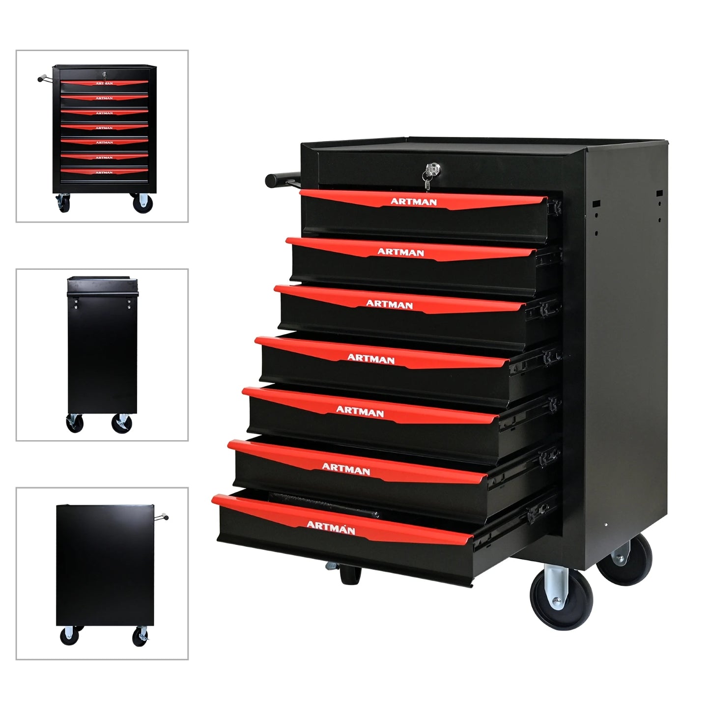 ARTMAN 7 Drawer Rolling Tool Box Cabinet, Heavy Duty Cart - Home and Haven Store