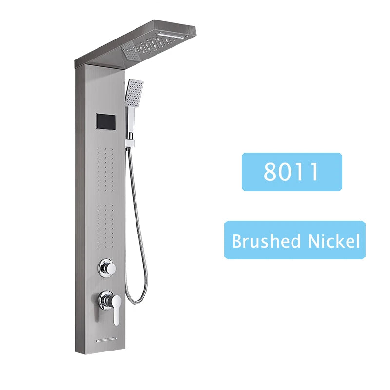 Shinessia Luxury Led Shower Panel With Dual Control Massage Jets