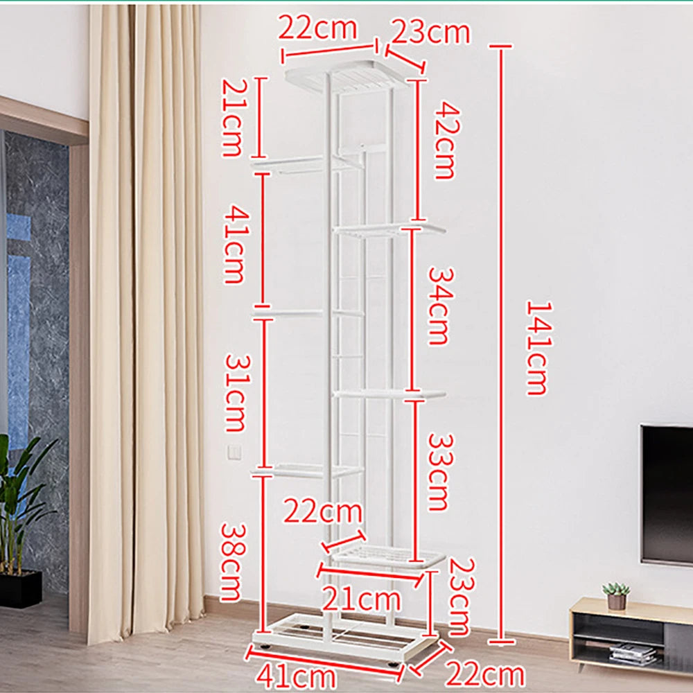 Eight-Tier Metal Plant Stand For Indoor Outdoor Display - Home and Haven Store
