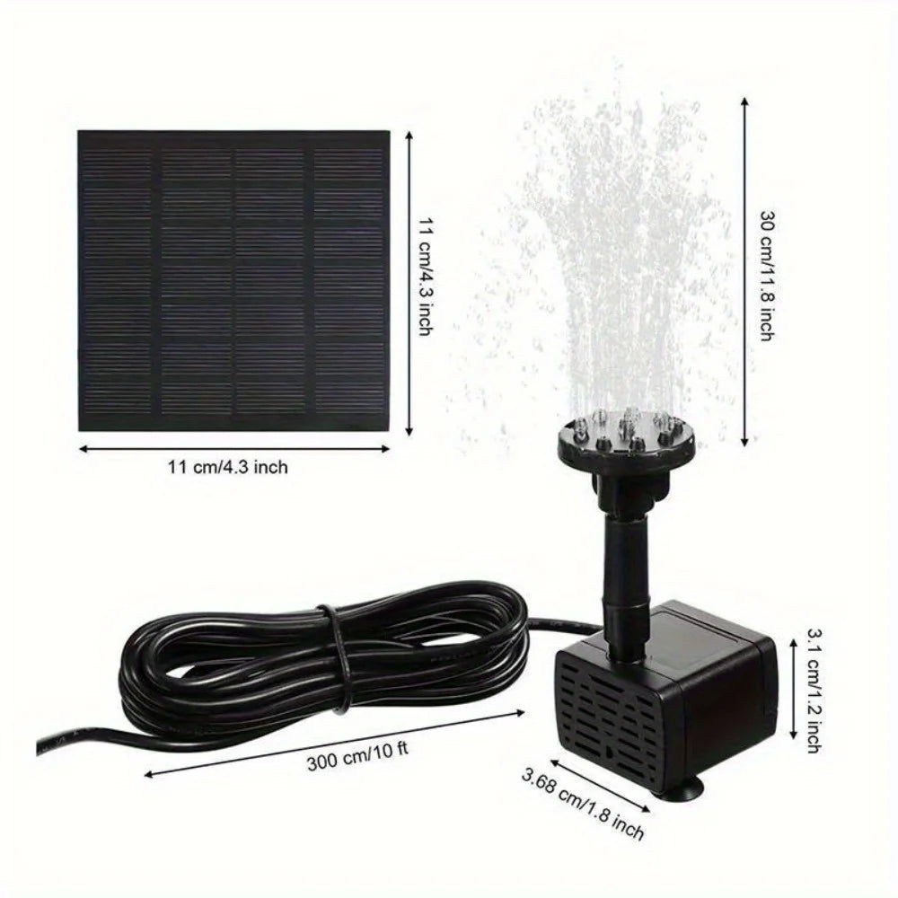 Solar Fountain With 6 Nozzles 1.4W Panel Floating Water Pump - Home and Haven Store