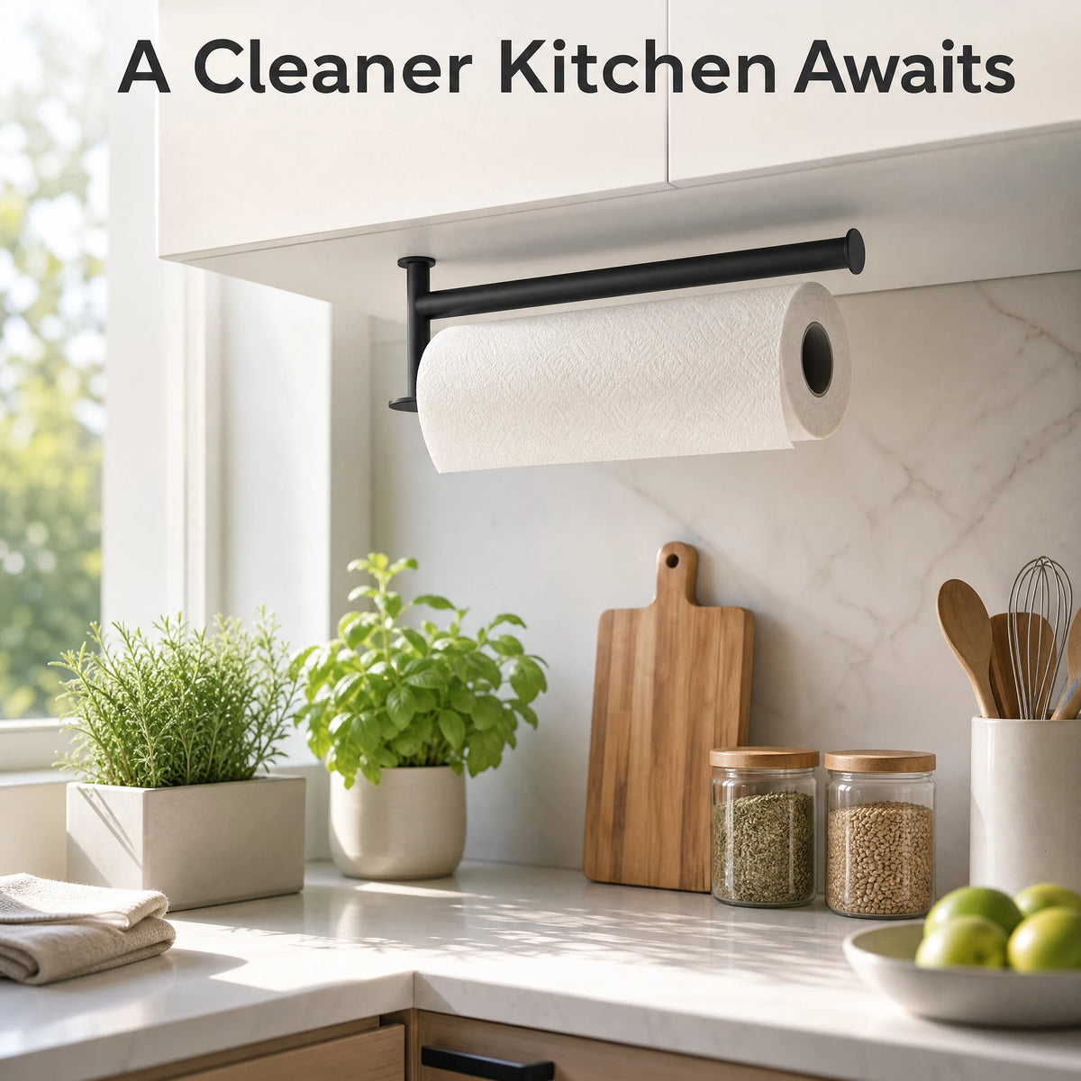 Adjustable Rust Proof Adhesive Paper Towel Holder Mount