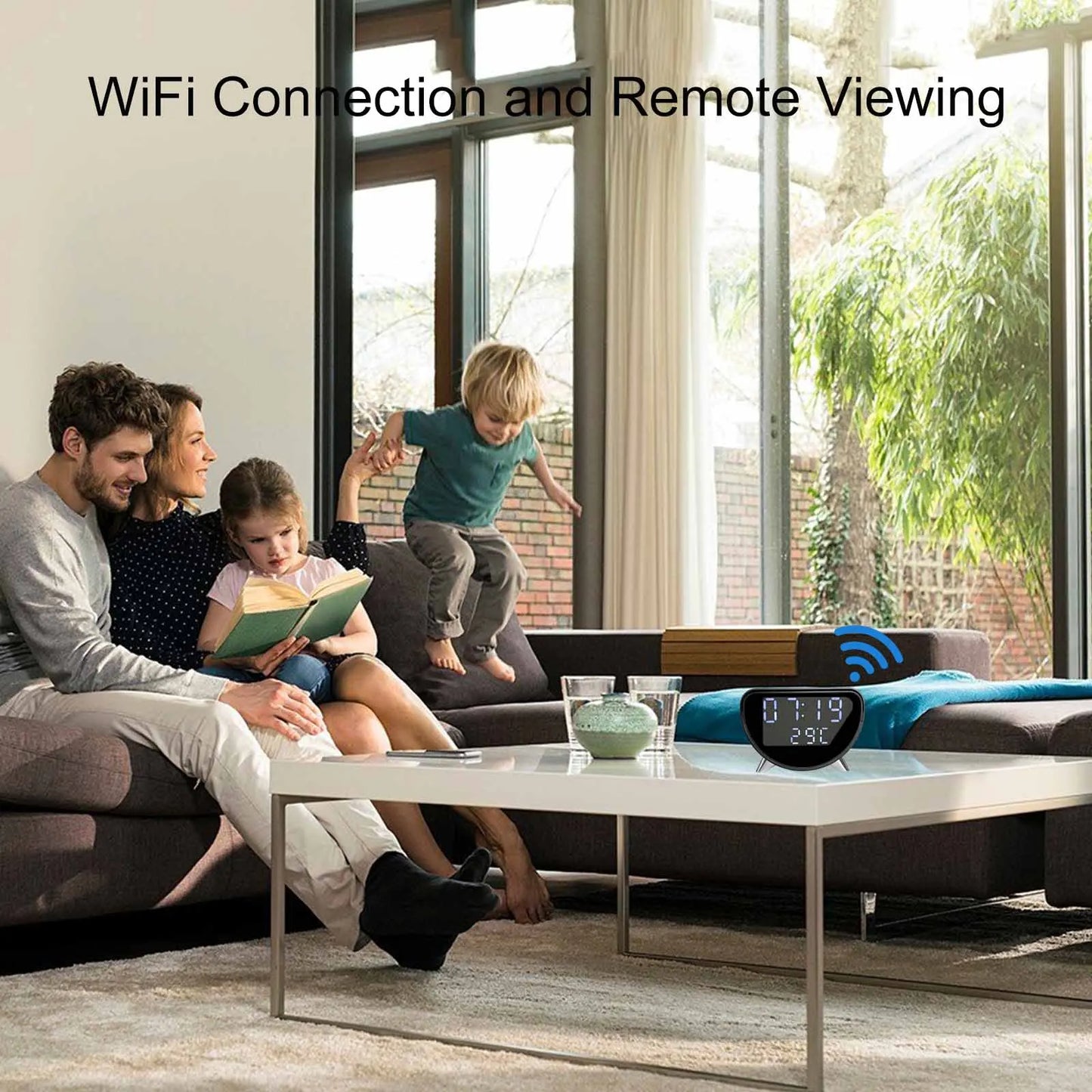 Ouvis 4K WiFi Clock Camera Wireless Charging App Control
