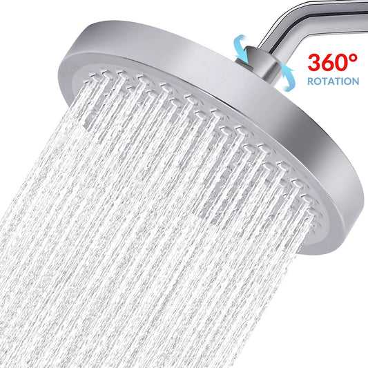 Stainless Steel Rain Shower Head Adjustable Wall Mount Fixture