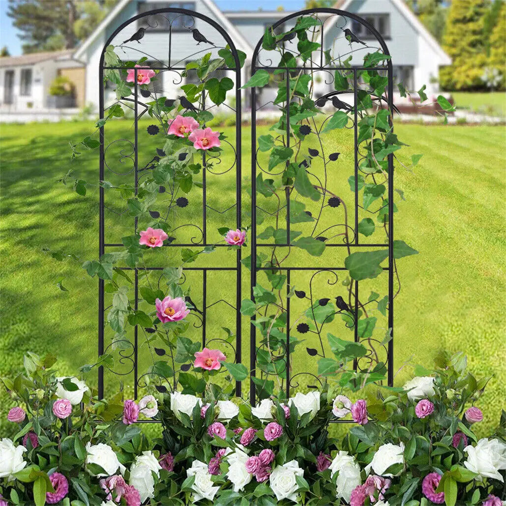 Metal Garden Trellis Fence Anti-Rust Climbing Plant Panels 2-Pack - Home and Haven Store