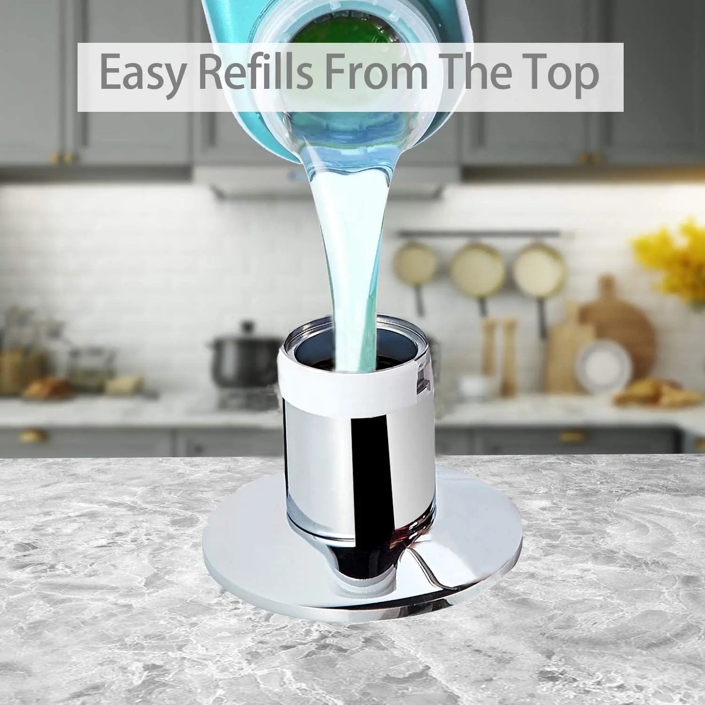 SAMODRA Brass Pump Soap Dispenser With Built In Bottle Kitchen